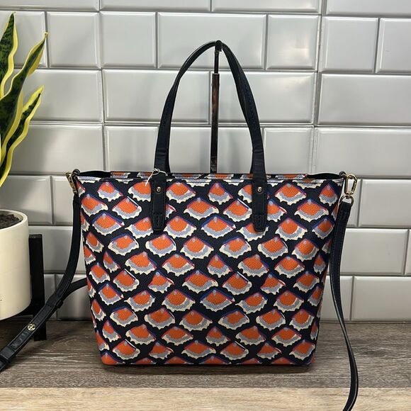 1819 Tory Burch Kerrington square Fiori print tote bag - Picture 2 of 13